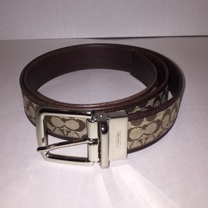 Brand new brown Coach monogram leather belt
