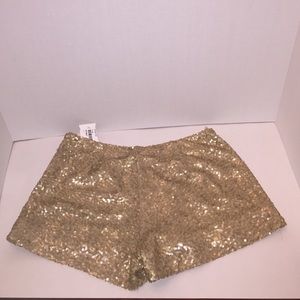Brand New with tags gold sequin shorts