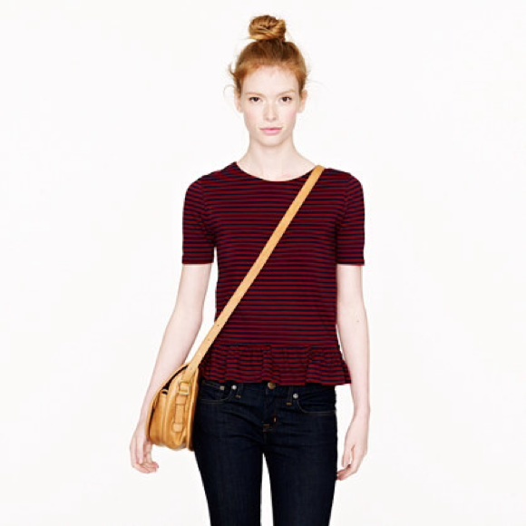J.Crew Striped Peplum Top