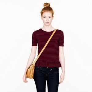 J.Crew Striped Peplum Top