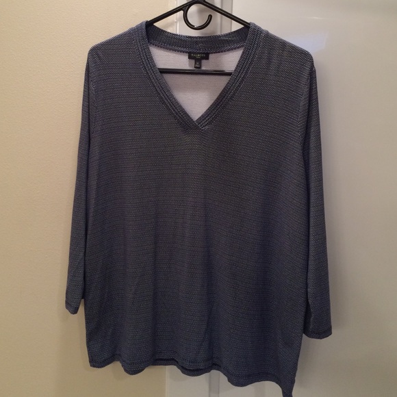 Geometric Pattern 3/4 Sleeve Talbots Top 1X