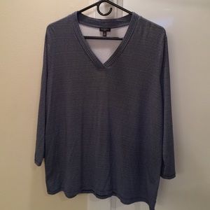 Geometric Pattern 3/4 Sleeve Talbots Top 1X