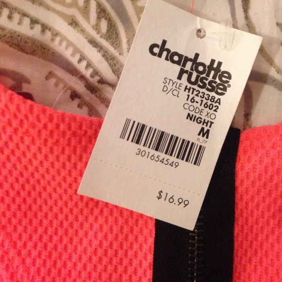 SEXY Bright Coral Crop Top (Cut Out Back) - Picture 4 of 4