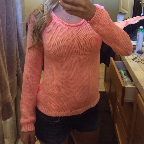 Sweaters - Bright coral sweater
