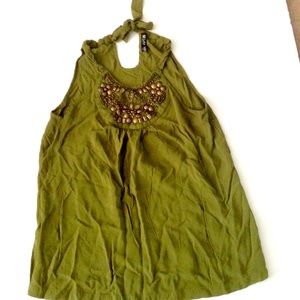 Beaded Forest Green Tank