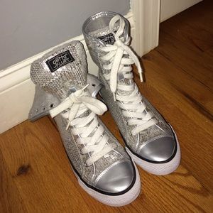 Silver Sparkly High Top Sneakers!