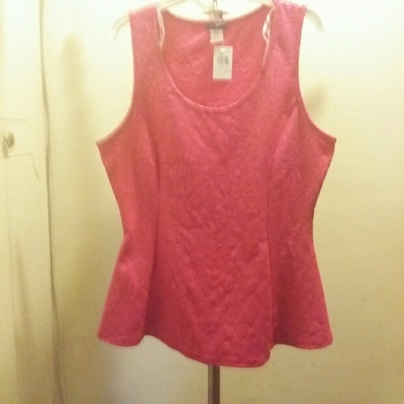 SOLD New Caren Sports Pink Peplum Top 3x
