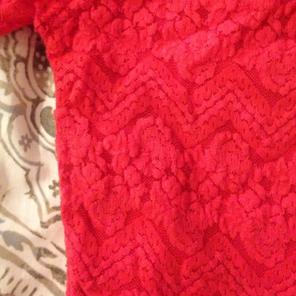 Lace Crop Top in Coral - Picture 2 of 2