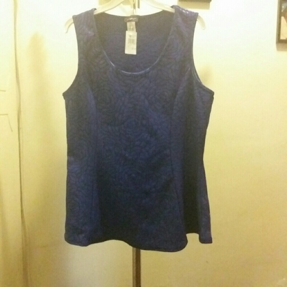SOLD Caren Sports Royal Blue Peplum Top