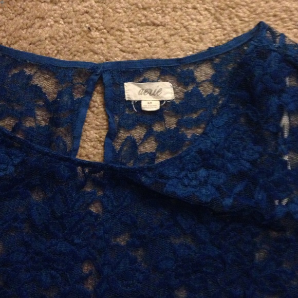 Teal lace blouse - Picture 2 of 3