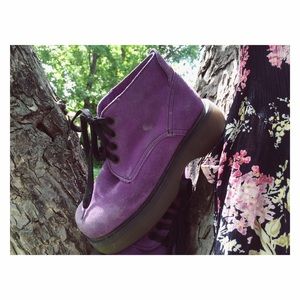 Deep purple suede chunky dr martens US 5