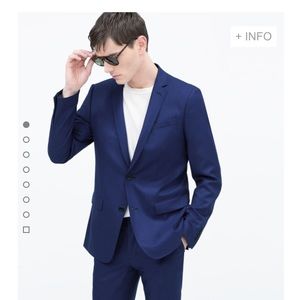 NWT Zara Mens Basic Blazer in Navy Size 44