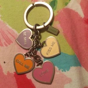 Coach conversation hearts keychain