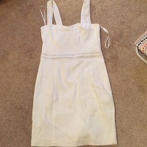 Bebe white dress with waist detail, size 8