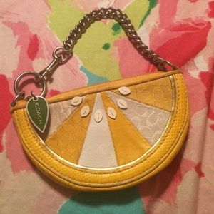 RARE limited edition Coach lemon wristlet