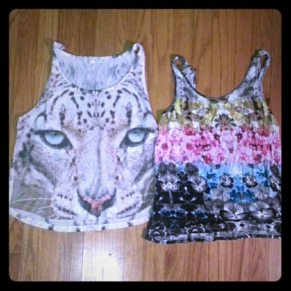 Two printed tank tops