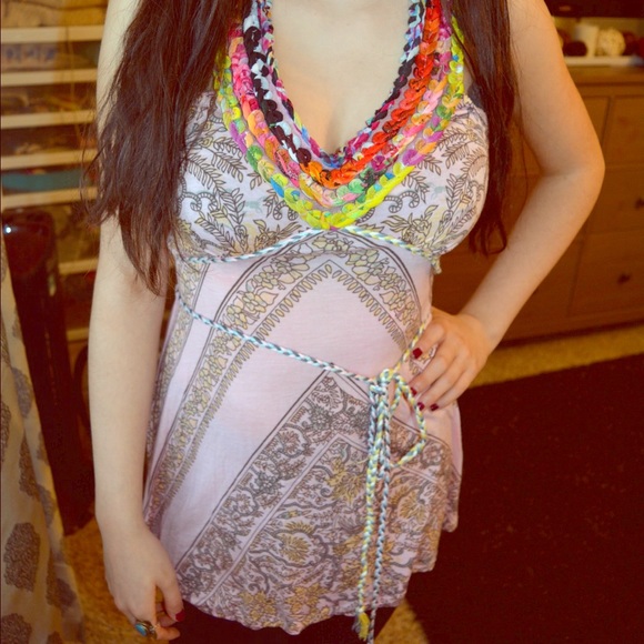 Flowy and colorful  halter Free People tank