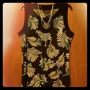 Brown teal and white peephole dress