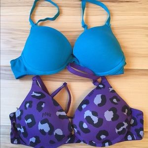 Two bras from PINK/VS in great condition.