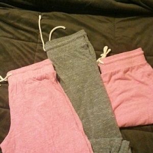 3 pairs of workout capris