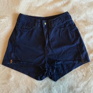 American Apparel Navy High Waisted Shorts