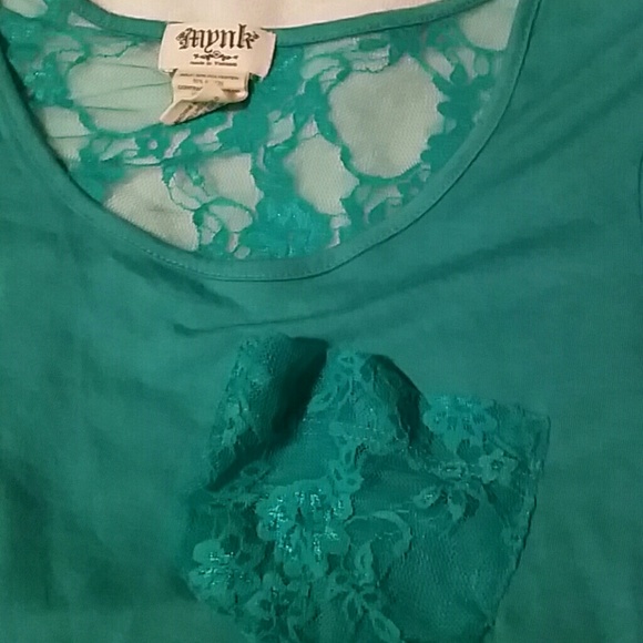 Juniors aqua lace back top size Small - Picture 2 of 4