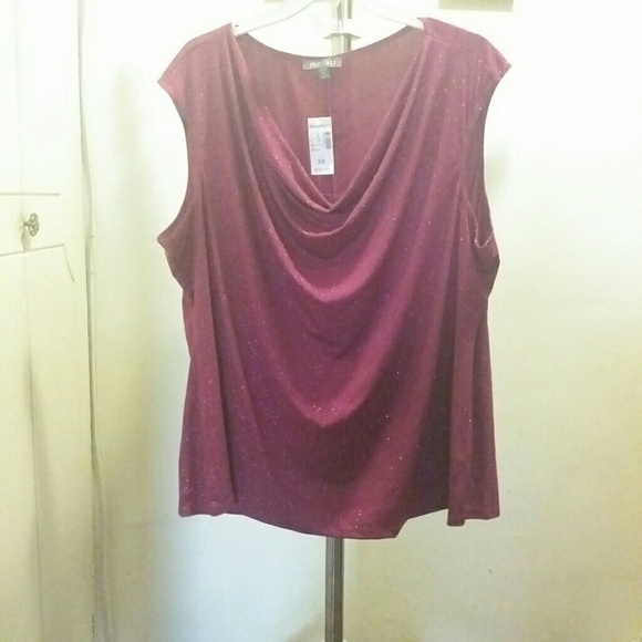 SOLD Roz & Ali Drape Neck Top