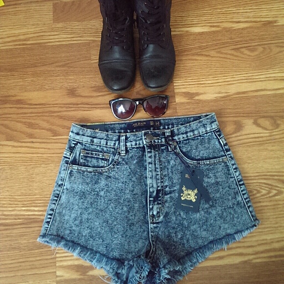 High waisted denim shorts