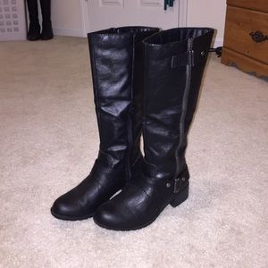 Calf High Biker Boots