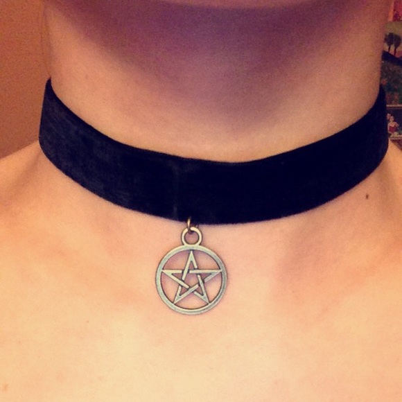 Velvet Pentacle choker Pentagram Esoteric