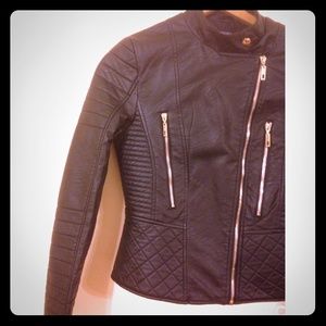 Vegan Leather Black Biker Jacket