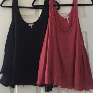 2 for 1 - Free People Shredded Tank - XS - Black