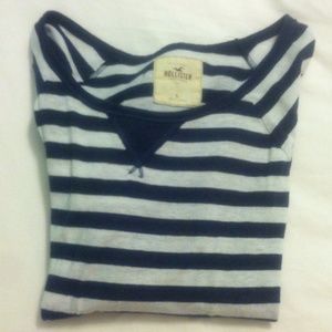 Hollister Navy Striped Shirt Small