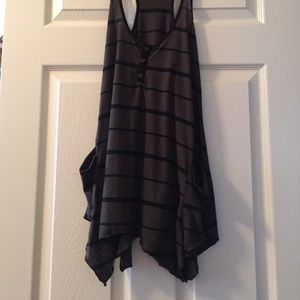 Olive Green - Black Stripe Tunic w. Pockets UO XS