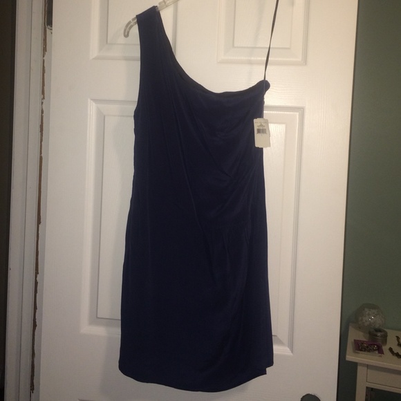 One shoulder 100% silk dress