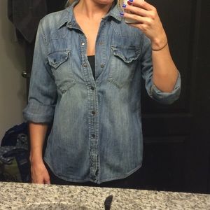 Madewell Blue chambray blouse