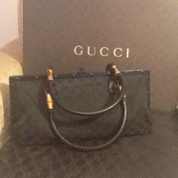 Vintage Gucci  Blk monogram Doctor's Bag