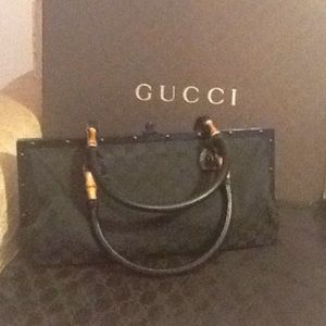 Vintage Gucci  Blk monogram Doctor's Bag