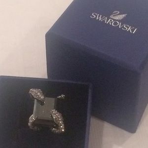 Swarovski Onyx Snake Ring