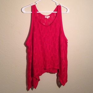 Urban Outfitters red shark bite tank with cutouts
