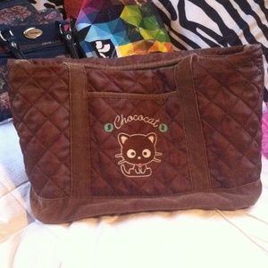 Adorable Quilted Brown & Mint Chococat Tote