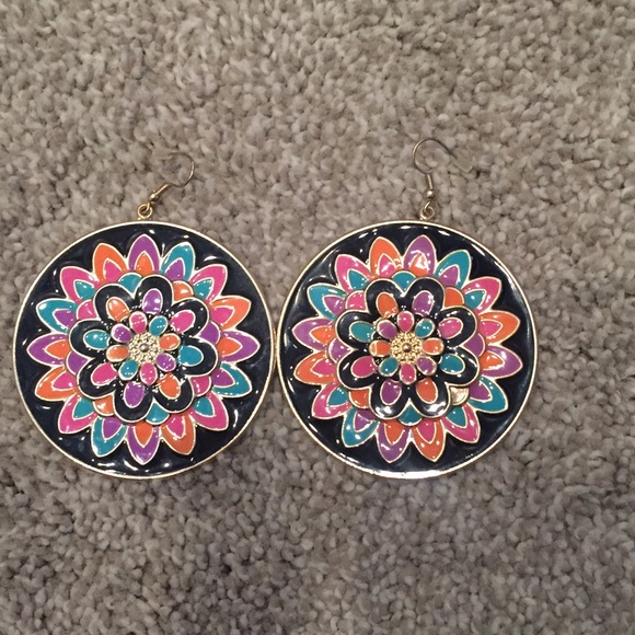 Big floral earrings