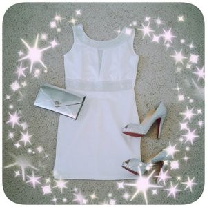 White beaded mesh dress (Not Bebe)