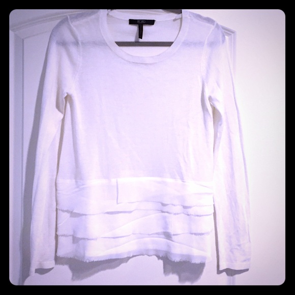 BCBG Paris white sweater