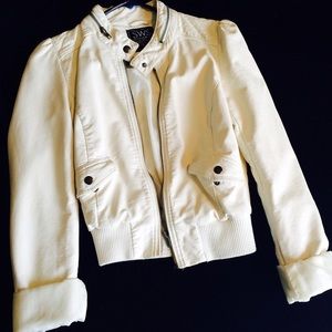 ***SOLD****SWS white faux-leather jacket