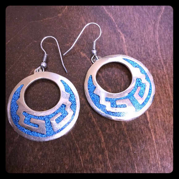 Silver Earrings With Turquoise