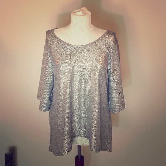Silver metallic dressy top