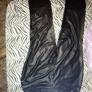 Black leather pants