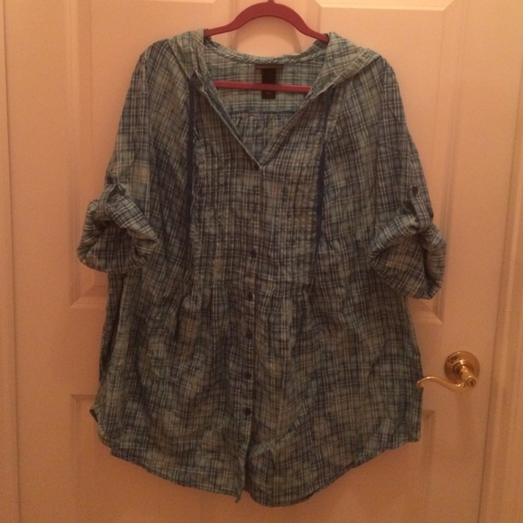 Plaid 3/4 top