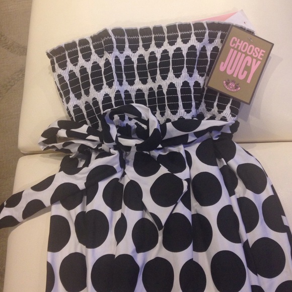 Juicy Couture blk/WhiteDotty swim cover up XS